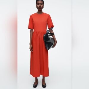 COS Orange Midi Dress